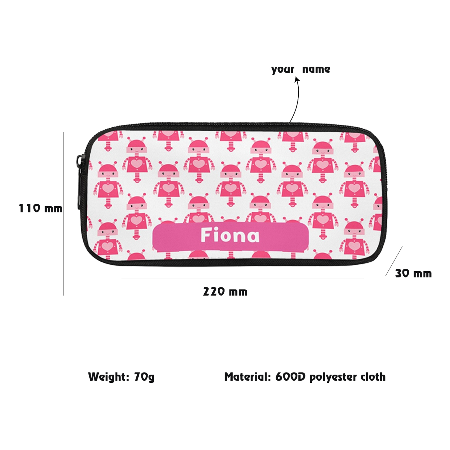 Custom Name Pen Case Personalised  Pink People Pen Bag Back to School Gifts for Students-Jessemade AU