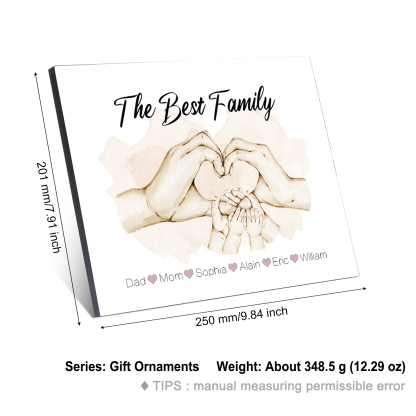 Personalised Heart Holding Hands Picture Board Custom 6 Names Family Keepsake Wood Signs Photo Frame-Jessemade AU