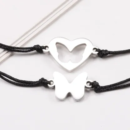 2 Pcs Back To School Butterfly Bracelet Set, Adjustable Bracelets Gift With Gift Card Set For Kids-Jessemade AU