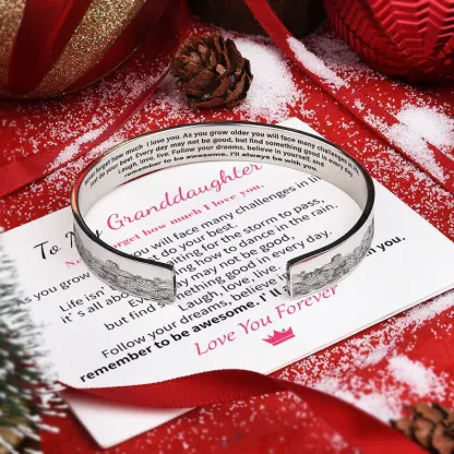 To My Granddaughter Cuff Bracelet "I Will Always Be With You"-Jessemade AU