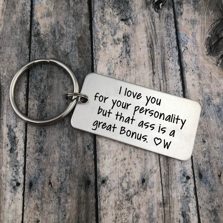 Personalised Letter Keychain Funny Keychain Stainless Steel Valentine's Day Couple Gift-Jessemade AU
