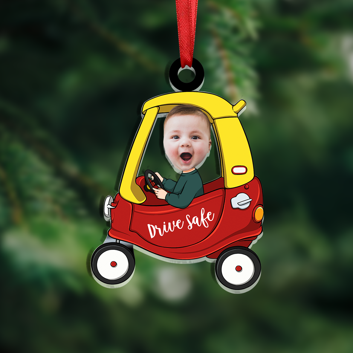 Drive Safe - Personalised Acrylic Keyrings Custom Baby Photo Car Hanging Ornament Pendant - Father's Day Gift for Dad-Jessemade AU
