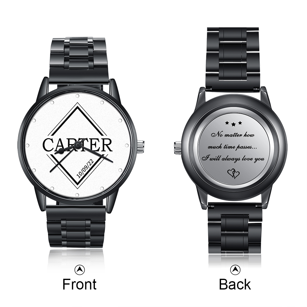 Personalised Photo Watch Custom Names Mechanical Watch Gifts for Him-Jessemade AU