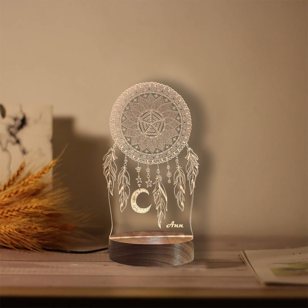 Personalised Dream Catcher Night Light Custom Name Gifts For Kids-Jessemade AU