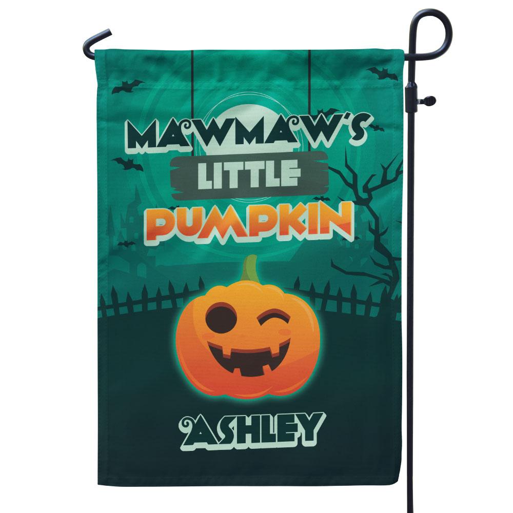 Personalised Halloween Garden Flag Custom 1 Name Flag "Grandma's Little Pumpkins"-Jessemade AU