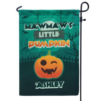 Personalised Halloween Garden Flag Custom 1 Name Flag "Grandma's Little Pumpkins"-Jessemade AU