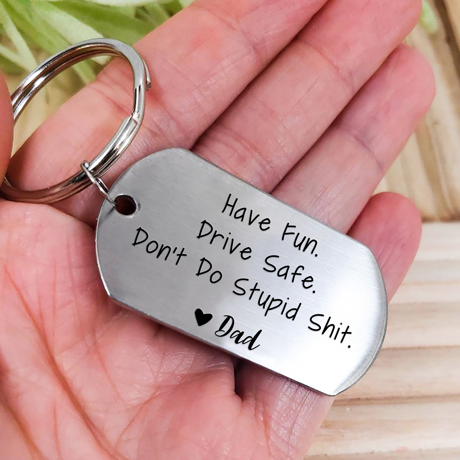 Drive Safe Don’t Do Stupid From Mom/Mum/Dad Funny Keychain for Kids-Jessemade AU