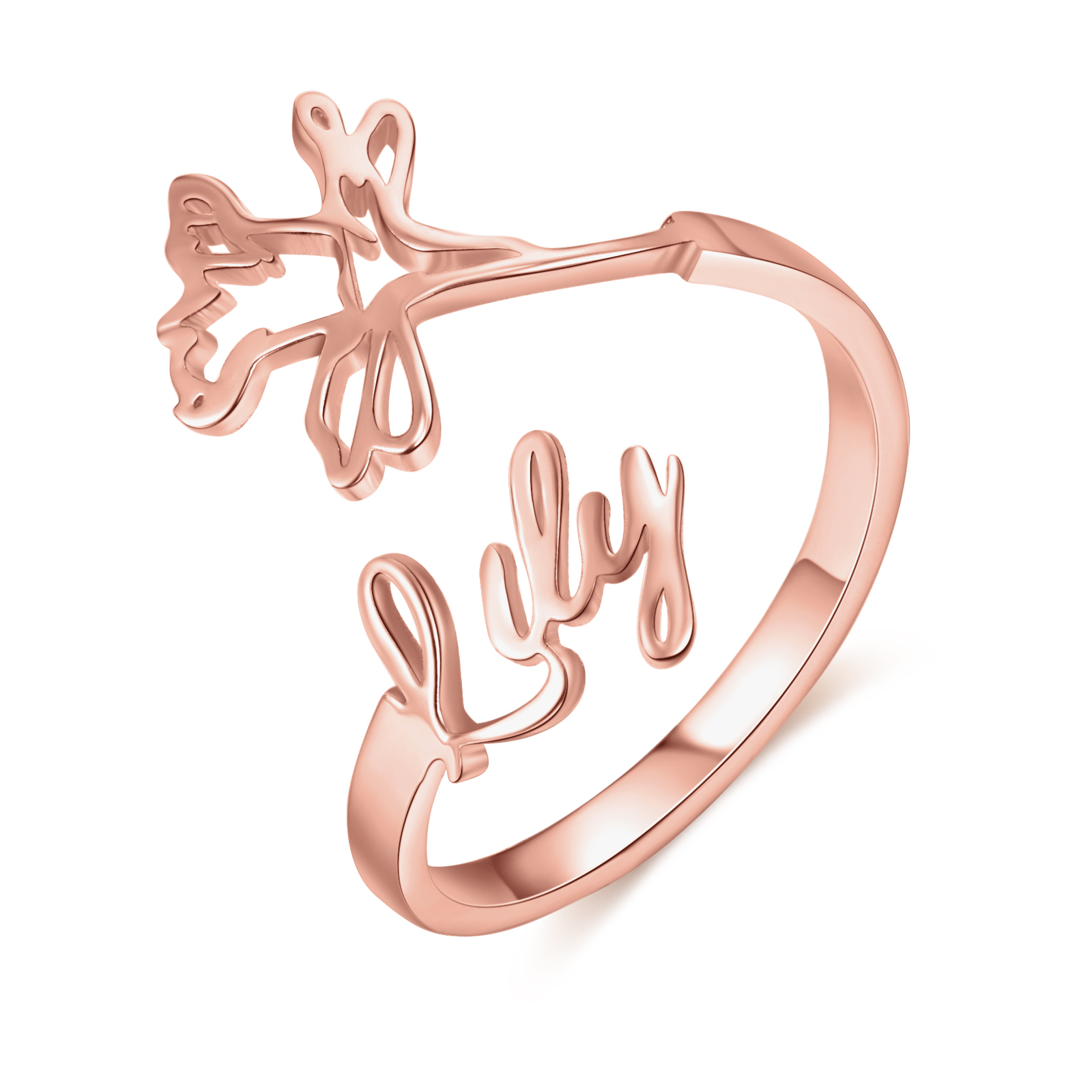 Personalised March Birth Flower Ring With Name Gifts For Her-Jessemade AU