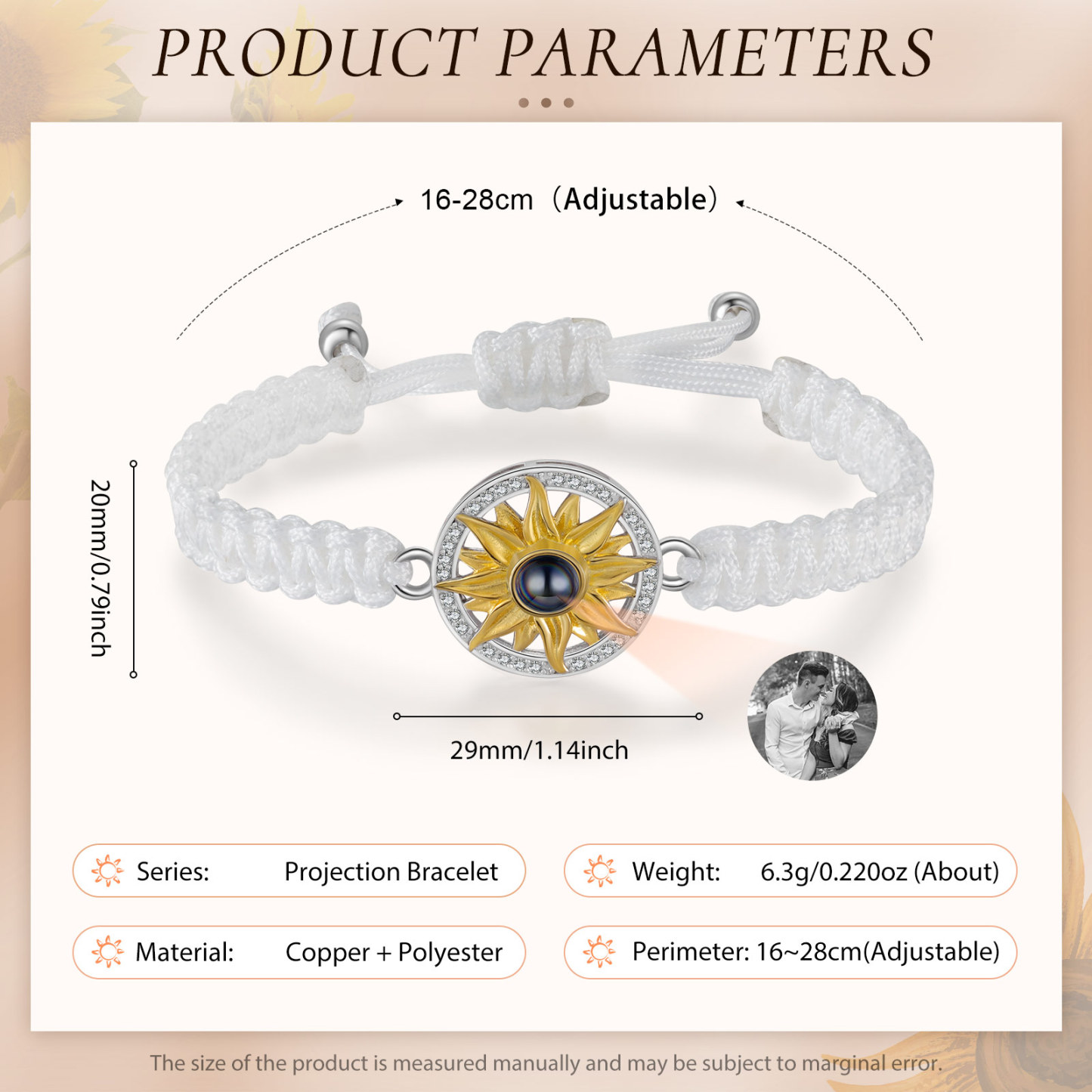 Personalised Projection Weave Bracelet Customised Black & White Photo Bracelet Adjustable Bracelet Personalised Gift for Couples-Jessemade AU