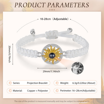 Personalised Projection Weave Bracelet Customised Black & White Photo Bracelet Adjustable Bracelet Personalised Gift for Couples-Jessemade AU