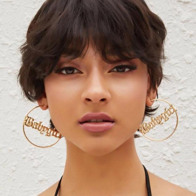 Personalised Name Hoop Earrings Gifts for Her-Jessemade AU