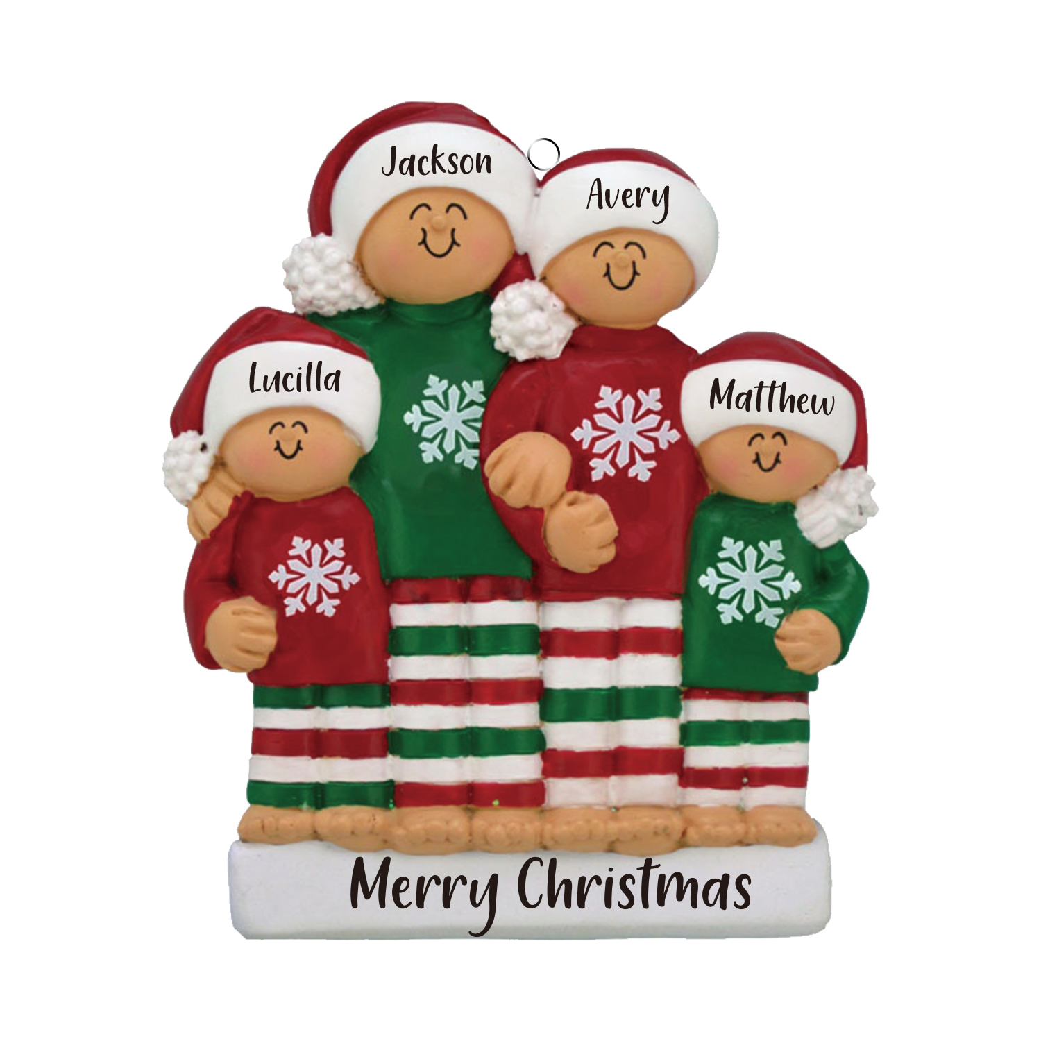 4 Names - Personalised Christmas Ornaments Custom Text Wooden Xmas Ornaments Gifts for Family Friends-Jessemade AU