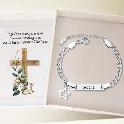 Custom Name Bracelet Personalised Cuban Chain Bracelet Star Bracelet Love Gifts-Jessemade AU