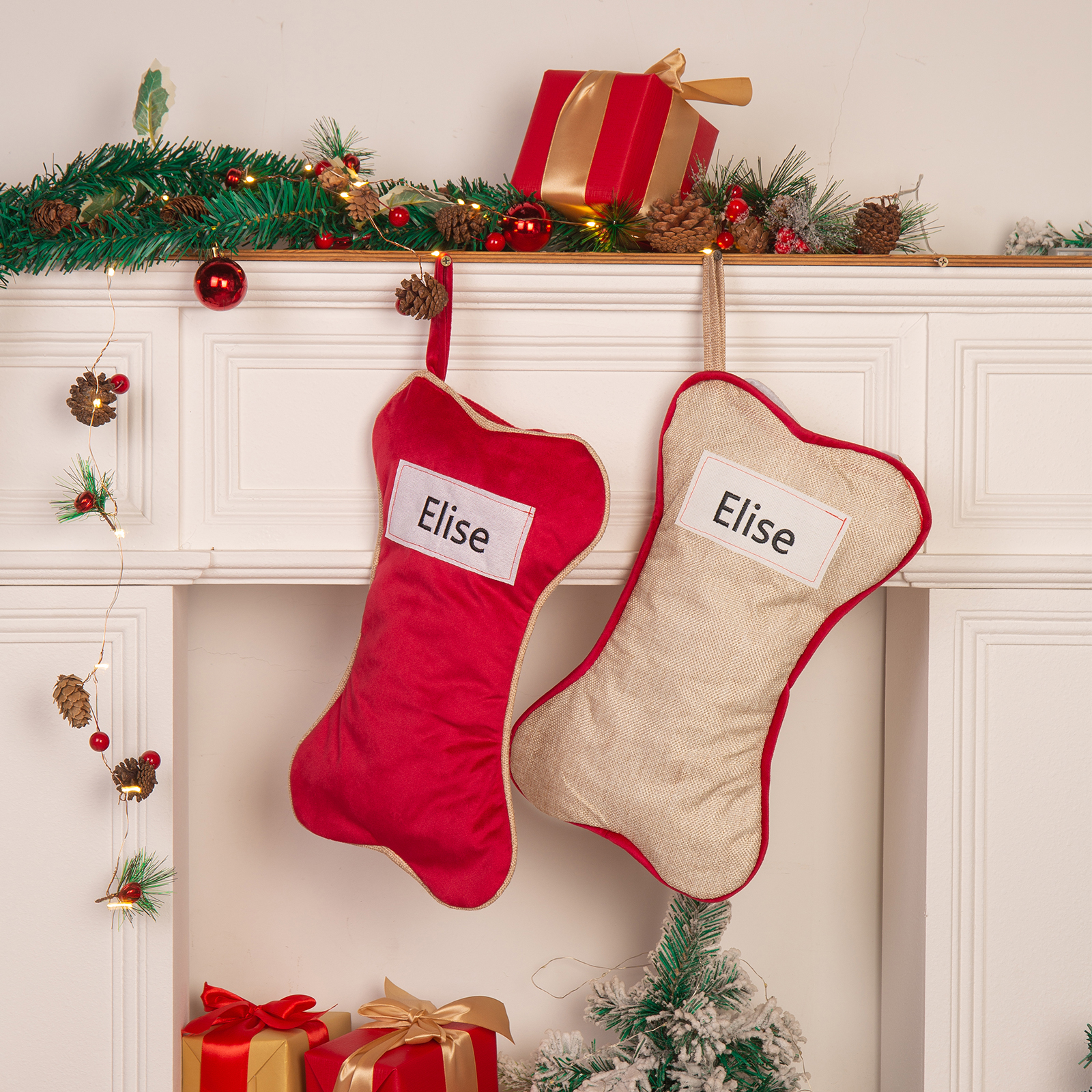 Custom 1 Name Christmas Stockings Ornaments Personalised Christmas Gifts for Family Friends-Jessemade AU