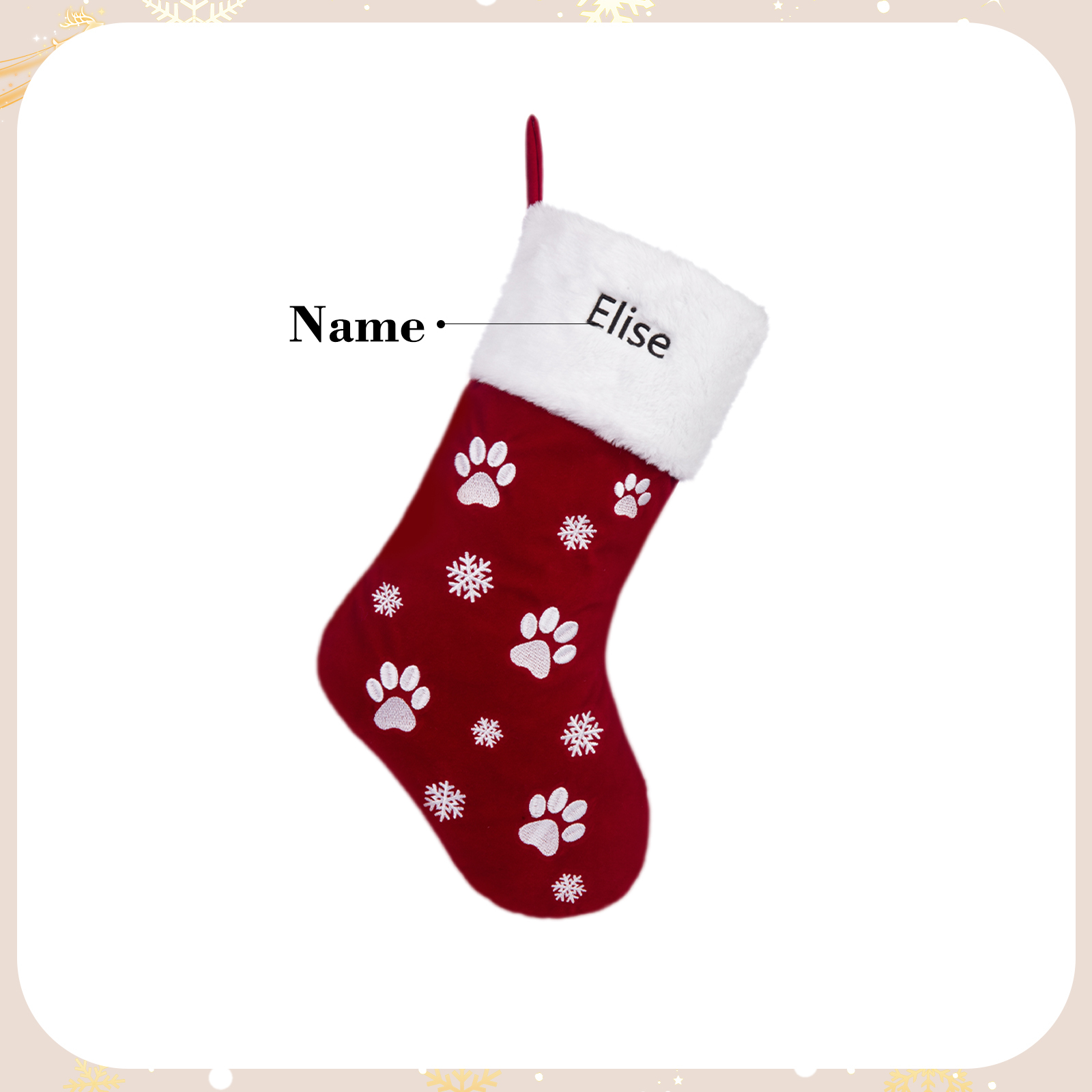Custom 1 Name Christmas Stocking Ornament Christmas Gift Bags Personalised Gifts for Family Friends-Jessemade AU