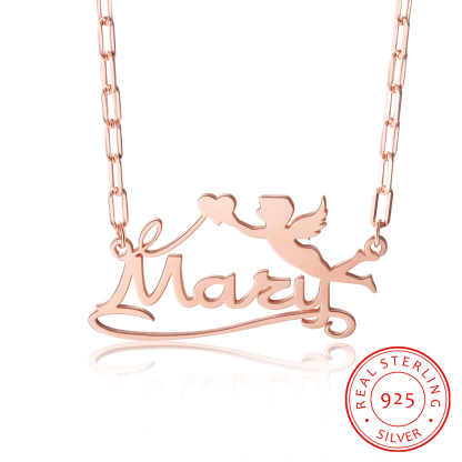 Personalised Angel Necklace Custom 1 Name Necklace Gift For Women-Jessemade AU
