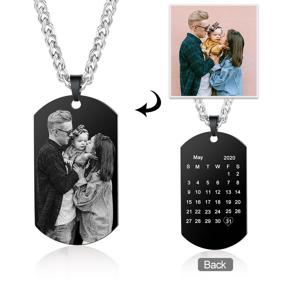 Personalised Photo Tag Necklace Custom Photo Cuban Chain Necklace Gifts For Father-Jessemade AU