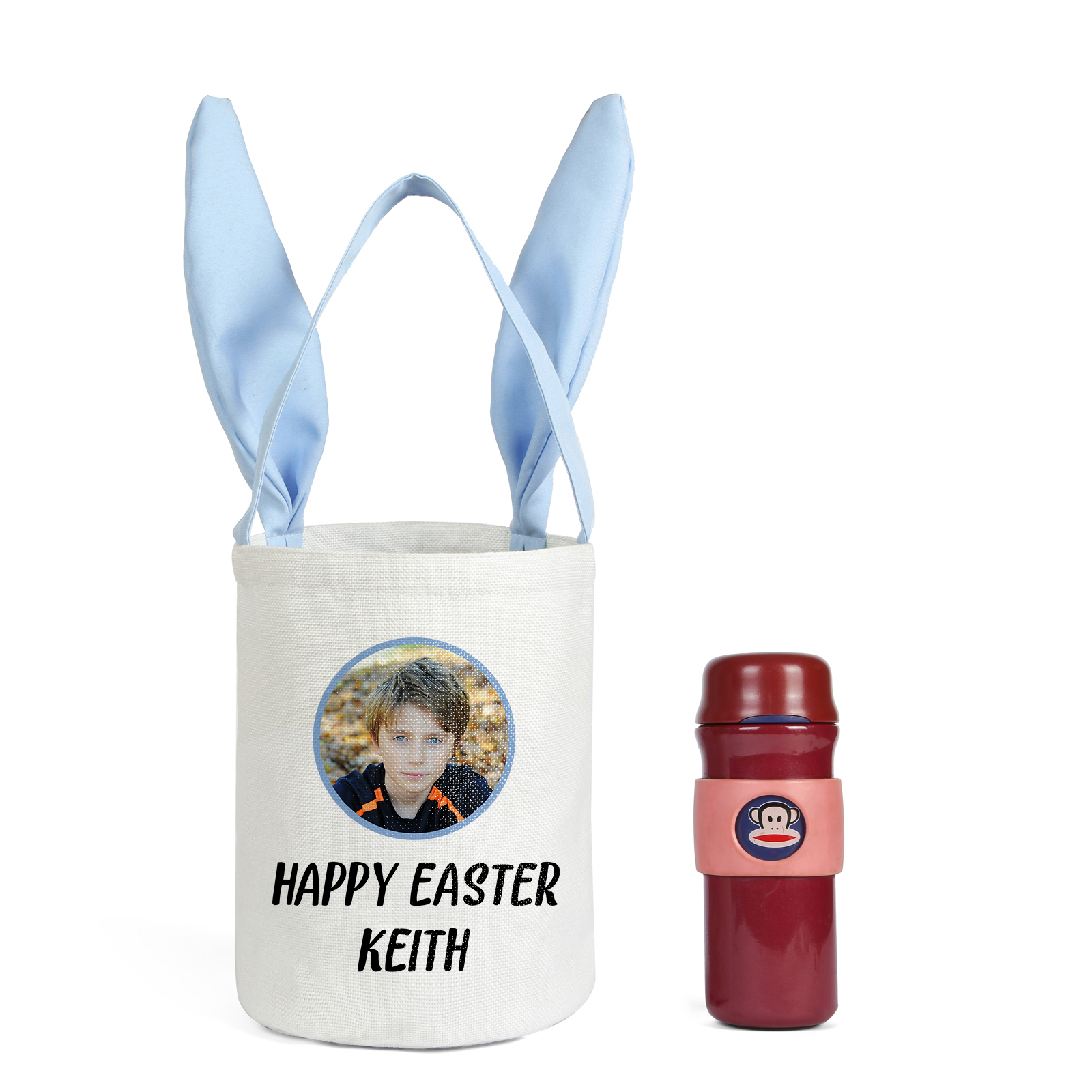 Personalised Photo Bunny Tote Bag Custom Name & Text Bucket Bag Bunny Basket Easter Gifts-Jessemade AU