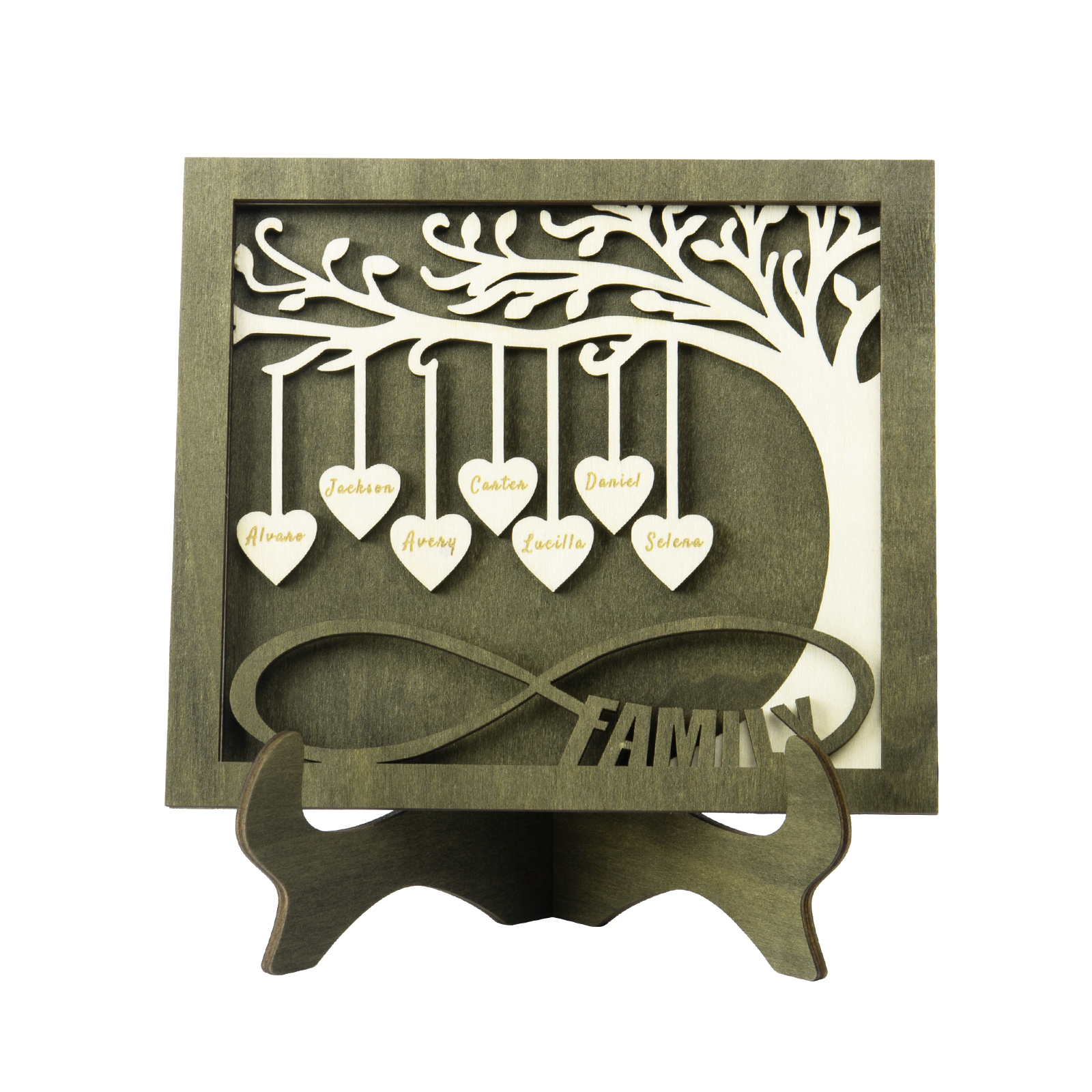 Custom Family Tree Sign with 7 Names Wooden Keepsake Gifts-Jessemade AU