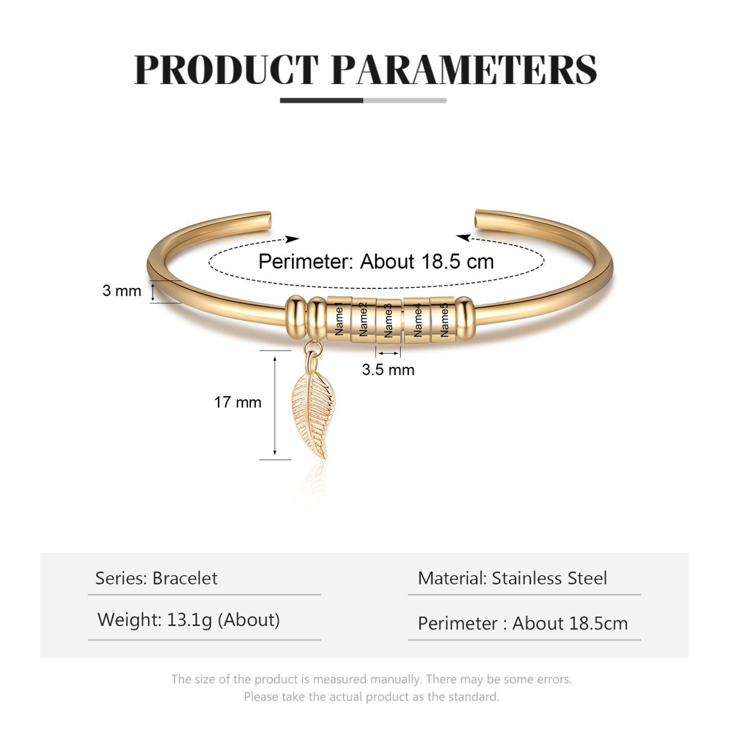 5 Bracelet Bracelet with a leaf-Jessemade AU