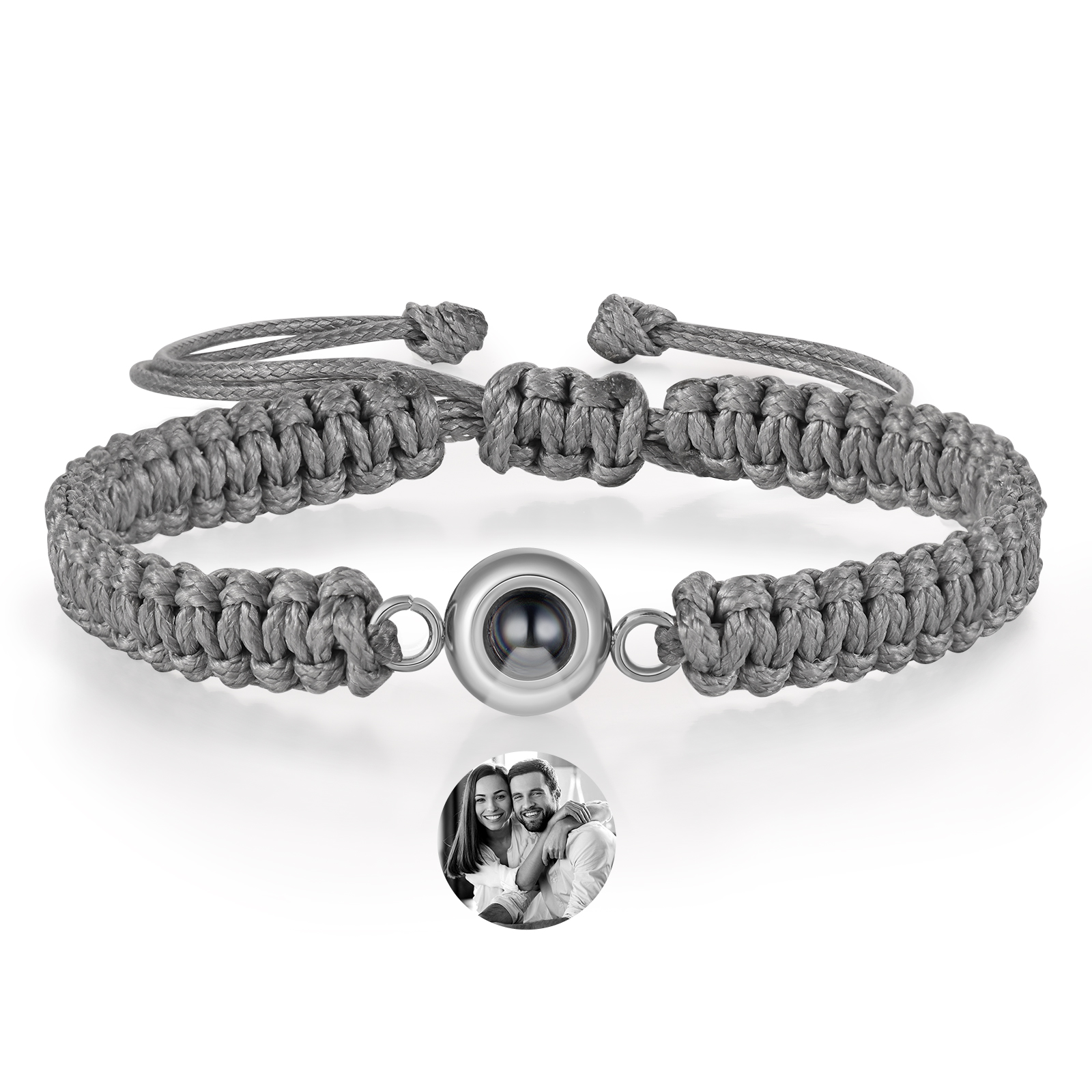 Personalised Projection Weave Bracelet Custom Black & White Photo Bracelet Adjustable Bracelet Personalised Gift for Couples-Jessemade AU