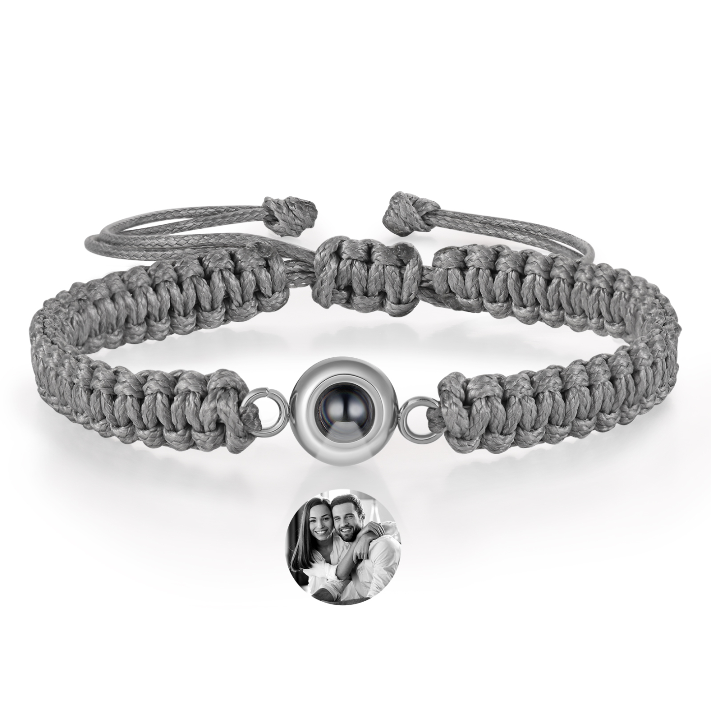 Personalised Projection Weave Bracelet Custom Black & White Photo Bracelet Adjustable Bracelet Personalised Gift for Couples-Jessemade AU