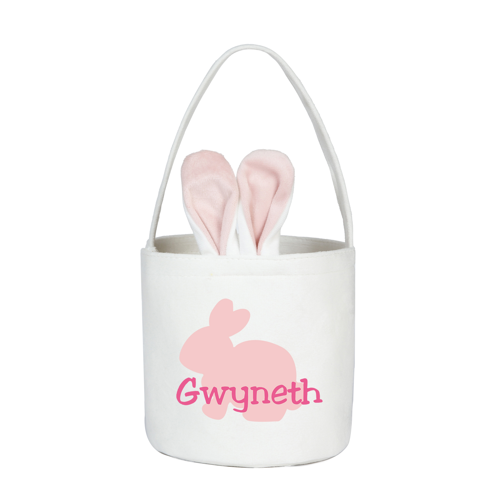 Personalised Bunny Tote Bag Customised with Name Bunny Basket Bucket Bag Easter Gifts-Jessemade AU
