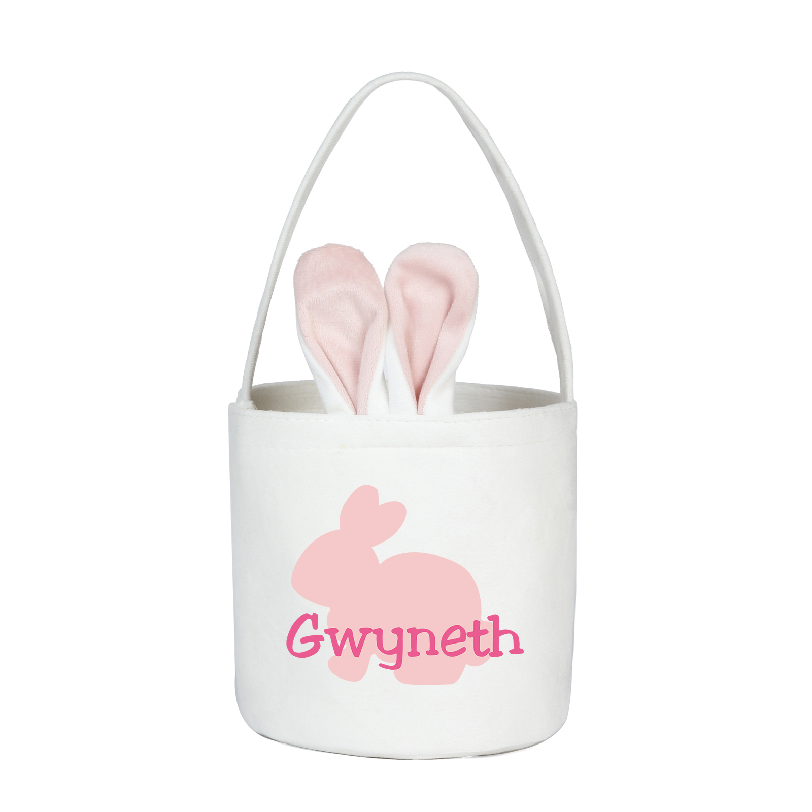 Personalised Bunny Tote Bag Customised with Name Bunny Basket Bucket Bag Easter Gifts-Jessemade AU