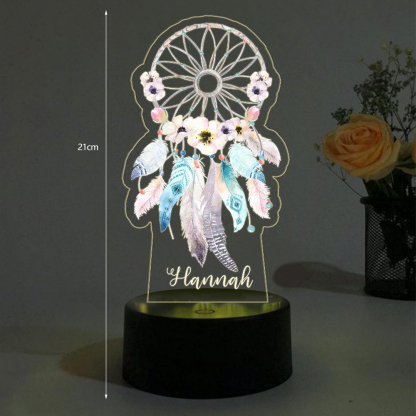Custom Dream Catcher Night Light 7 Colours Changing Night Light With Name LED Lamp Gifts For Kids-Jessemade AU