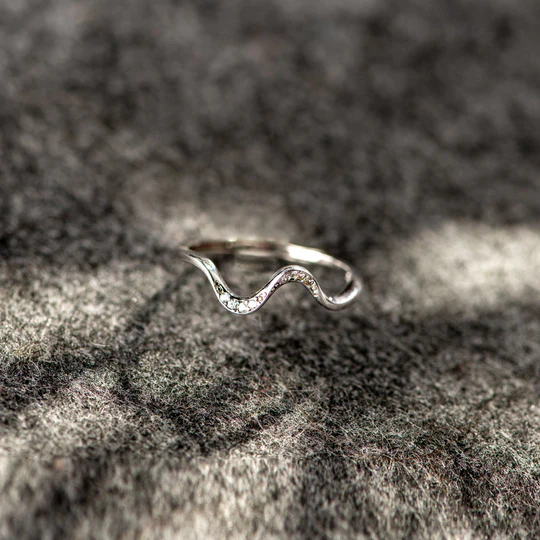 For Daughter-S925 Highs and Lows Minimalist Wave Ring-Jessemade AU