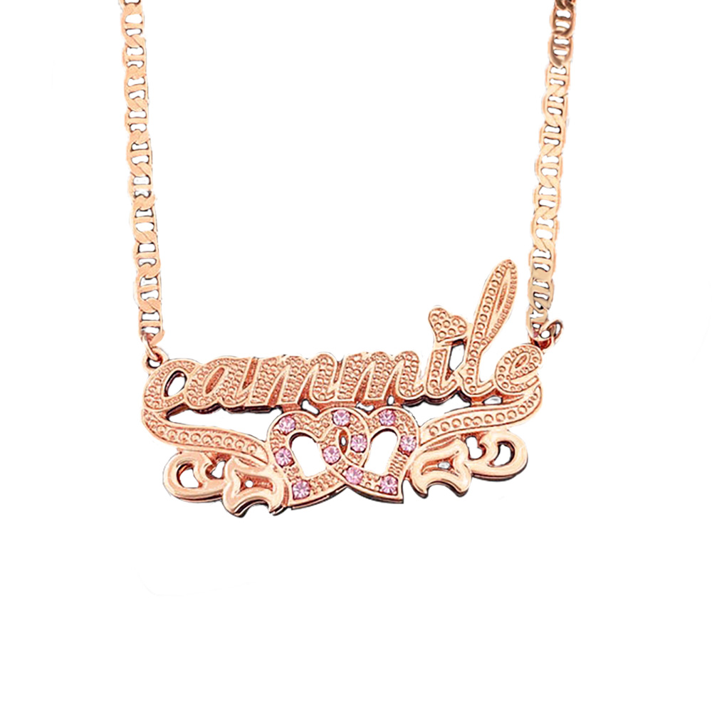 Personalised Heart Necklace Custom 1 Name Necklace Gift For Women-Jessemade AU