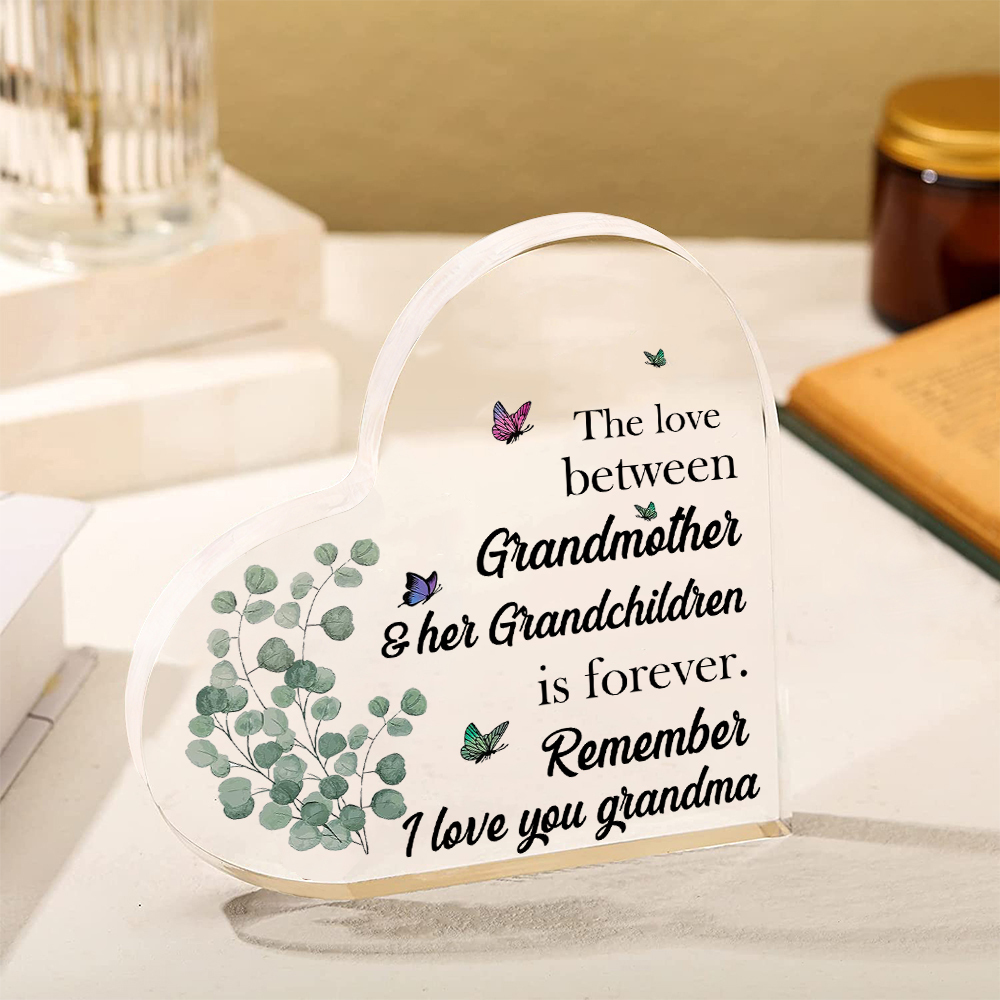 To My Grandma Acrylic Heart Keepsake Heart Ornament - Remember I Love You Grandma-Jessemade AU
