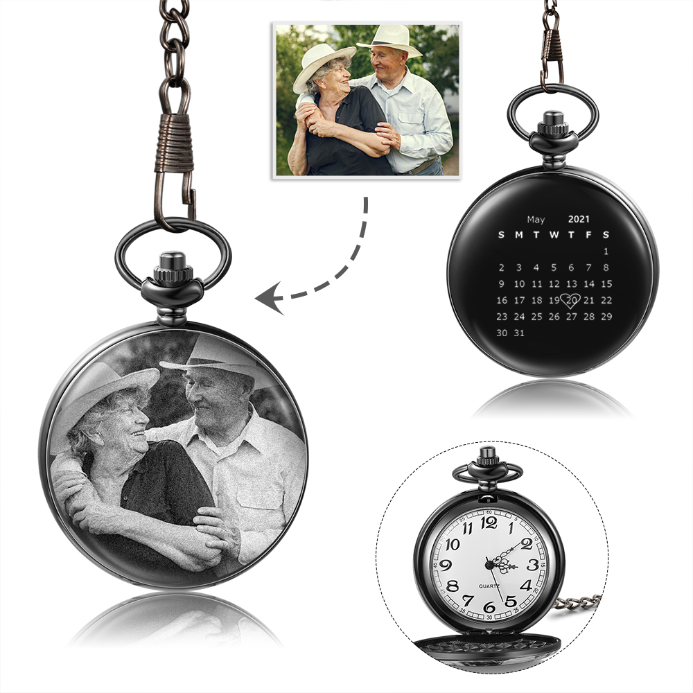 Personalised Pocket Watch Custom Photo Gifts For Him-Jessemade AU