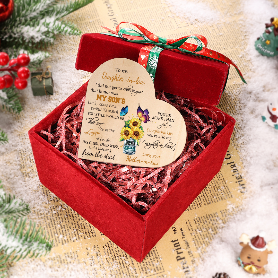 To My Daughter-in-law Wooden Heart Candle Holder "You’re also my daughter-in-heart" Gifts For Daughter-Jessemade AU