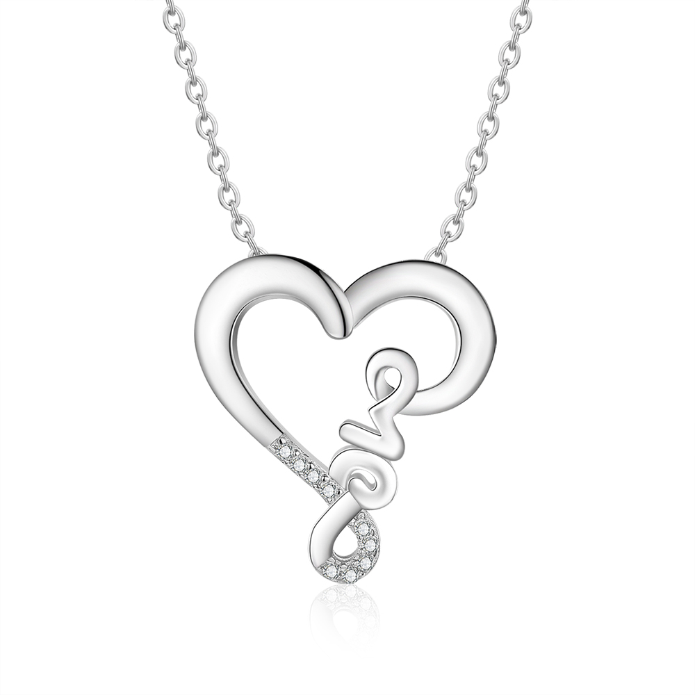 Love Heart Necklace Personalised 2 Names Heart Pendant Necklace Gifts for Her-Jessemade AU