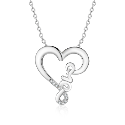 Love Heart Necklace Personalised 2 Names Heart Pendant Necklace Gifts for Her-Jessemade AU