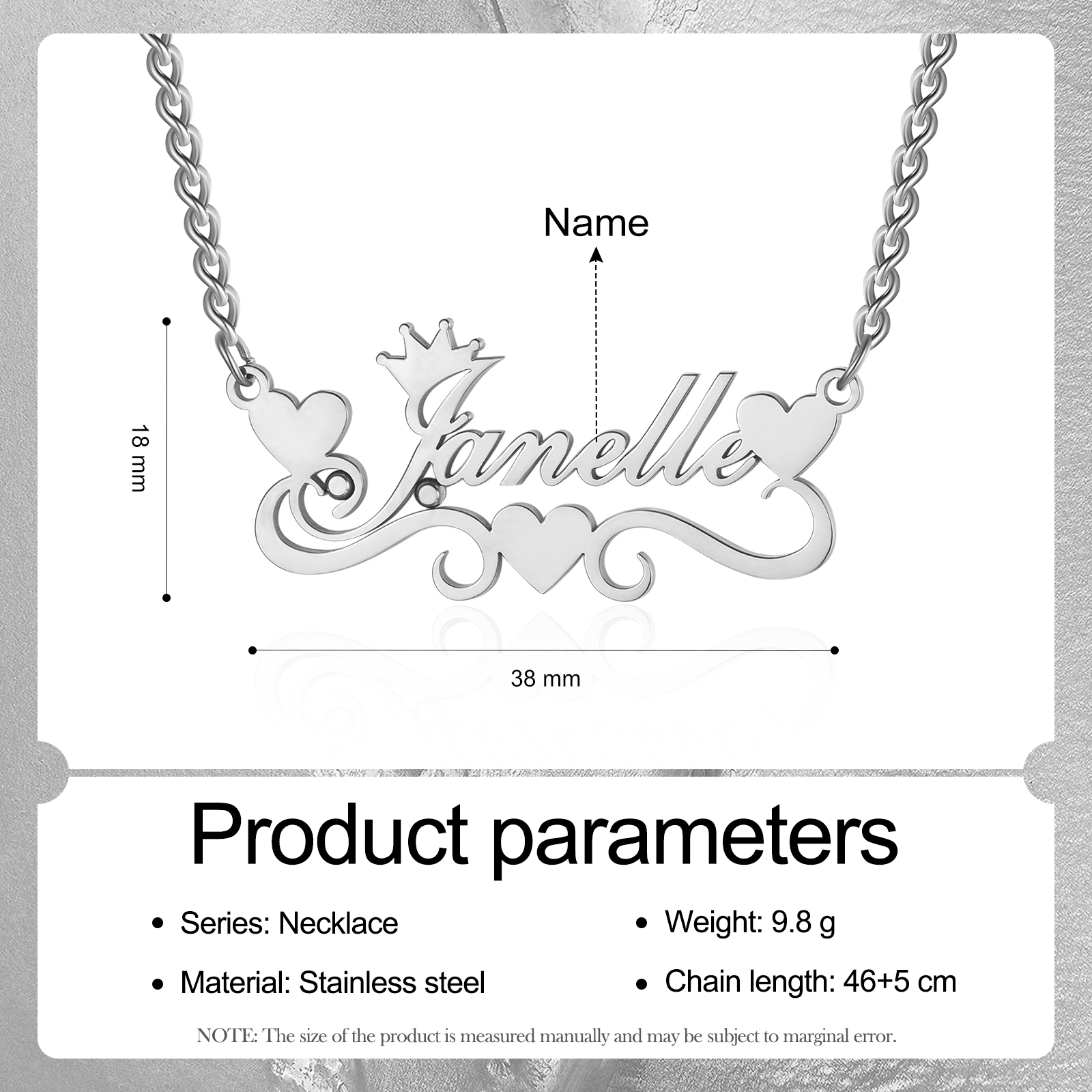 Personalised Heart Name Necklace Classic Jewelry Gift For Her-Jessemade AU