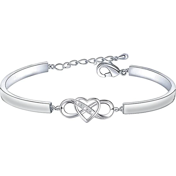 The Love Between Friends Is Forever Infinite Heart Bangle Bracelet-Jessemade AU