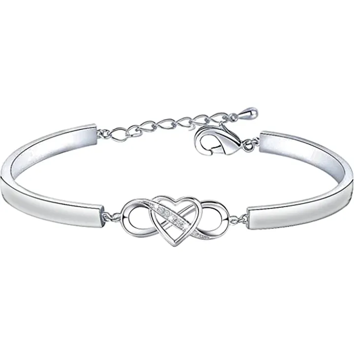 The Love Between Friends Is Forever Infinite Heart Bangle Bracelet-Jessemade AU