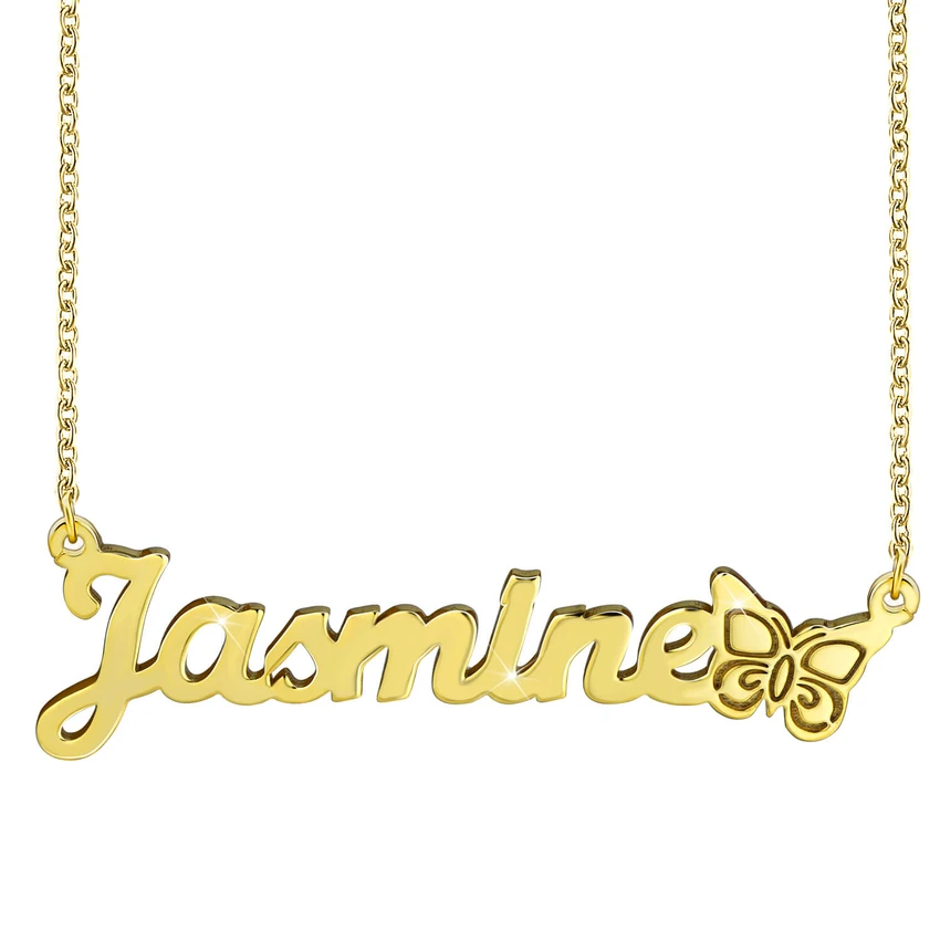 Personalised Butterfly Necklace Custom 1 Name Necklace Gift For Women-Jessemade AU