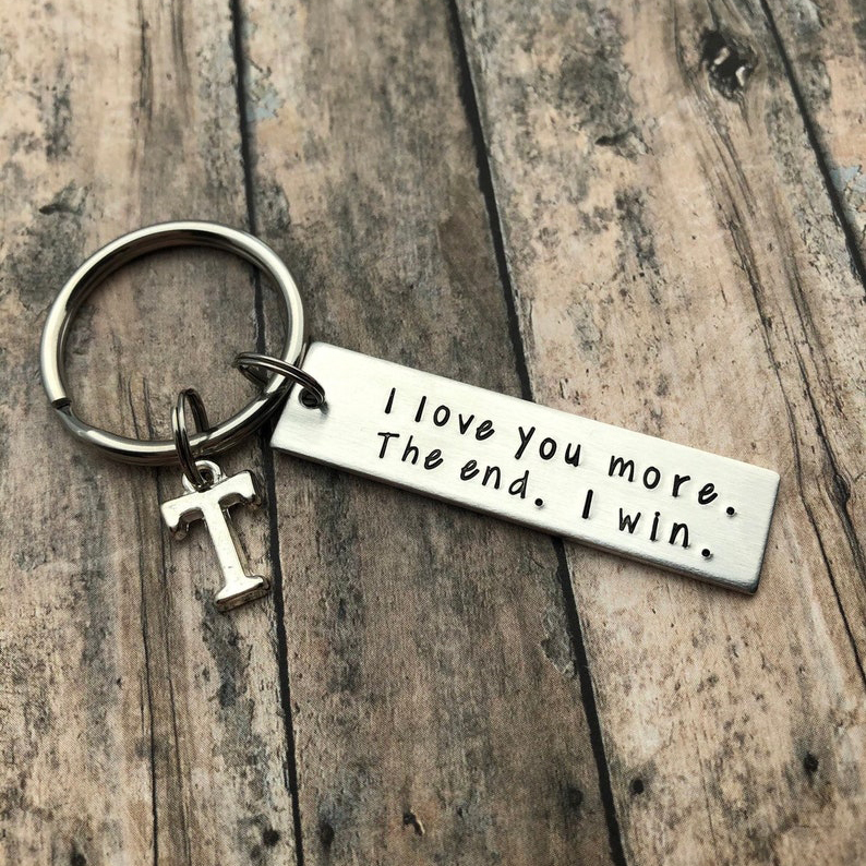 Personalised Initial Couple Keychain "I Love You More The End I Win"-Jessemade AU