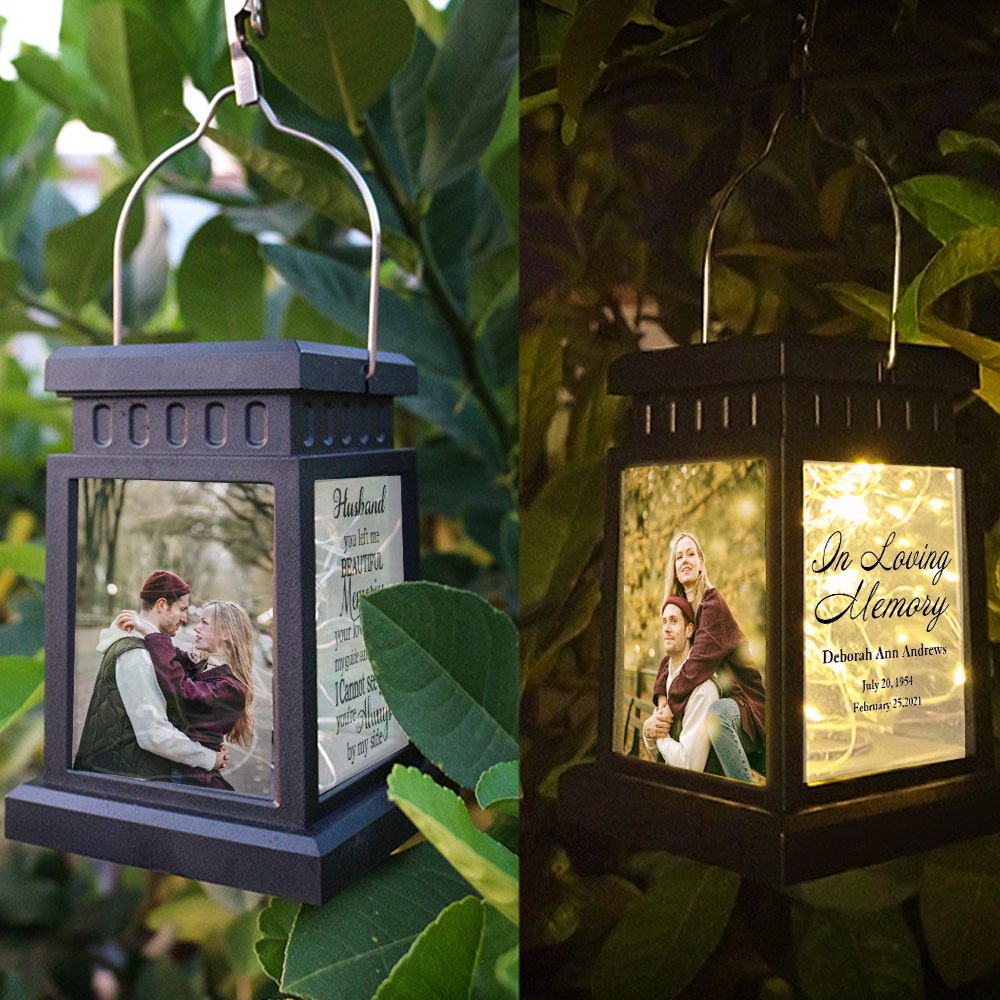Personalised Photo Lantern Lamp Loss of Husband Memorial Sympathy gift-Jessemade AU
