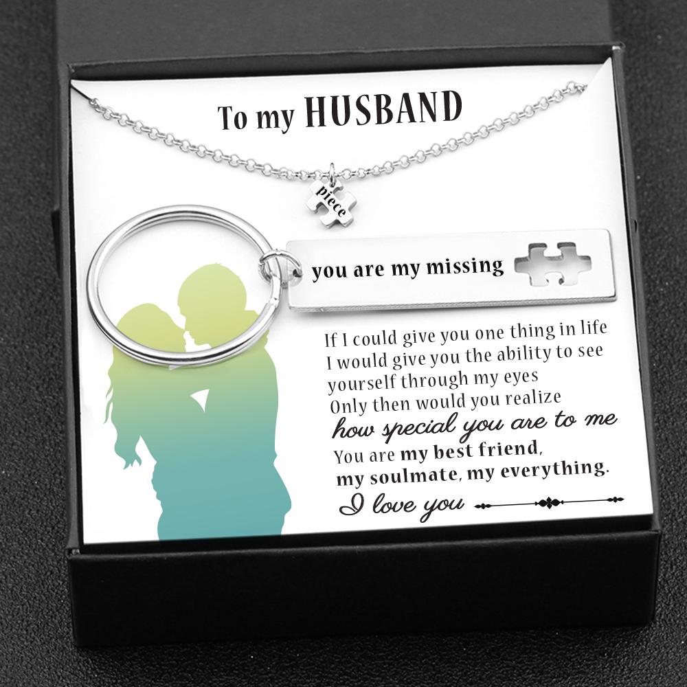 Only Then Would You Realize How Special You Are To Me, Puzzle Necklace & Keychain Gift Set Gifts For Husband-Jessemade AU