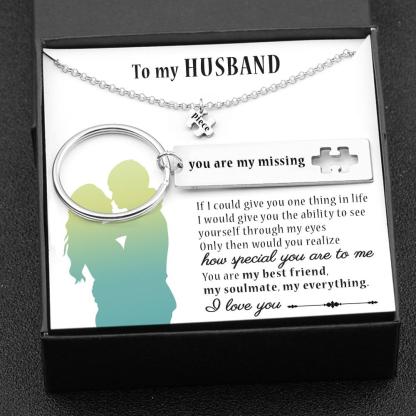 Only Then Would You Realize How Special You Are To Me, Puzzle Necklace & Keychain Gift Set Gifts For Husband-Jessemade AU