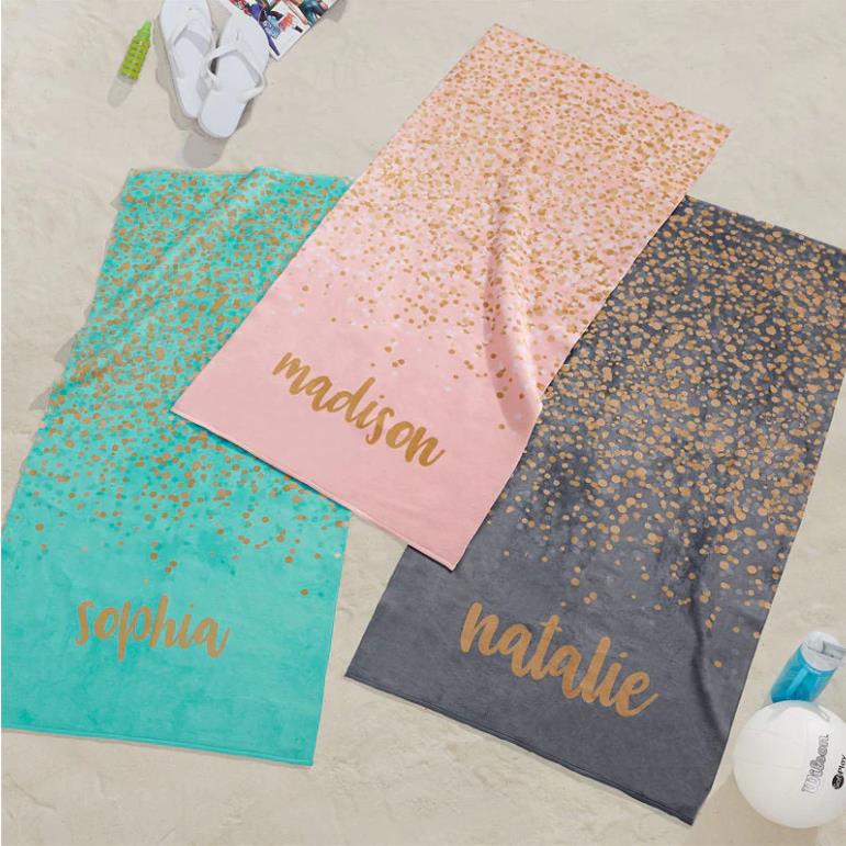 Personalised Beach Towel Customised 1 Name Towel Blanket Summer Gift for Family/Friends-Jessemade AU