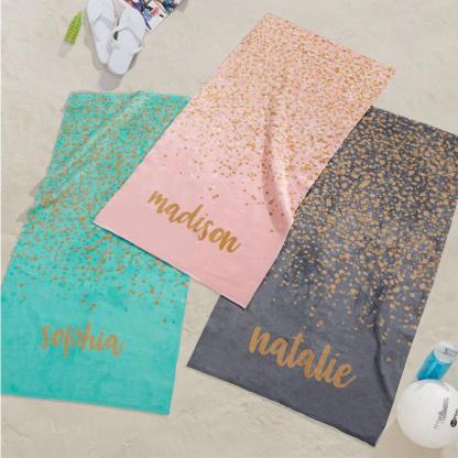 Personalised Beach Towel Customised 1 Name Towel Blanket Summer Gift for Family/Friends-Jessemade AU