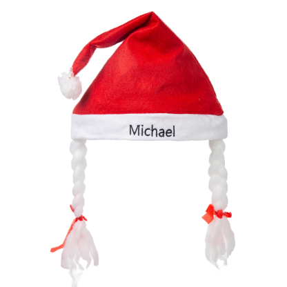 Santa Hat Needlepoint Christmas Hat Personalised Name Gifts for Family-Jessemade AU