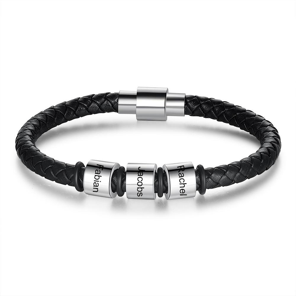 Customised 3 Beads Men's Bracelets For Him-Jessemade AU