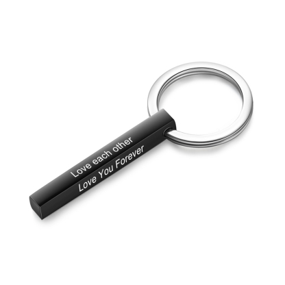 Personalised Stainless Steel Keychain Customised 4 Texts Keyring Gift for Him/Her-Jessemade AU