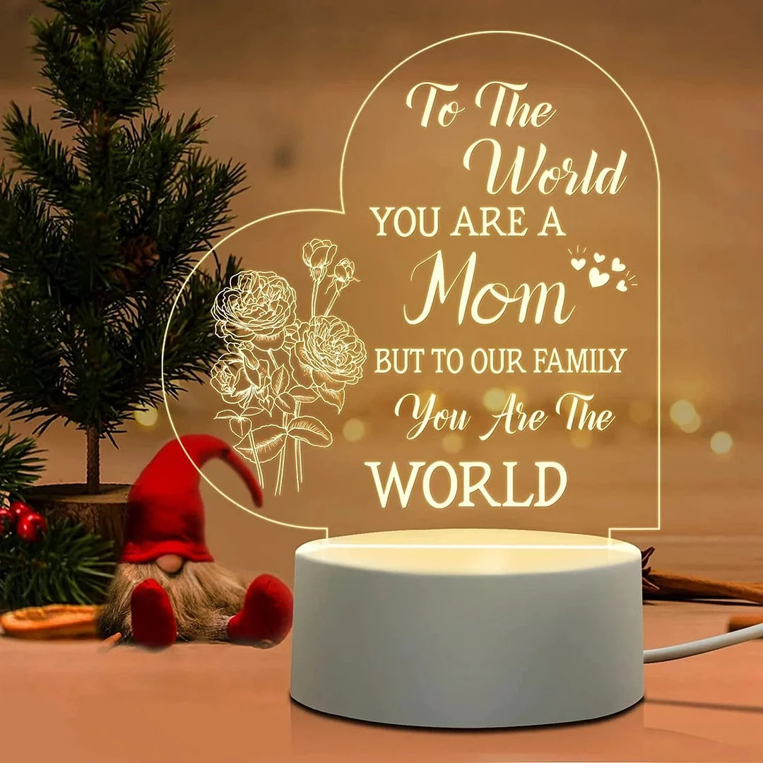 To My Mom- Flower Heart Night Light LED Lamp Bedroom Decoration For Mother-Jessemade AU